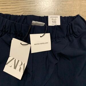 Zara boys 10y fleece lined water repellant Navy Blue pants NWT